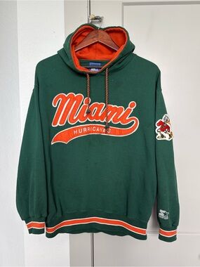 VINTAGE 90S STARTER MIAMI HURRICANES TRAIL SWEEP SCRIPT NCAA HOODIE XL